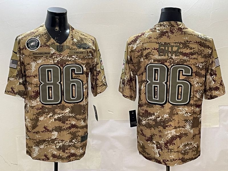 Men Philadelphia Eagles 86 Ertz Camo 2025 Nike Salute to Service Limited NFL Jersey style 2124